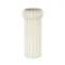 12" White & Green Linear Patterns Round Decorative Ceramic Vase